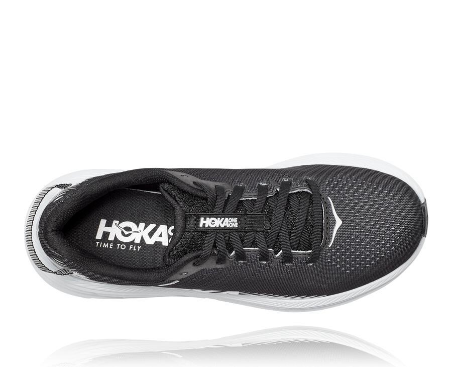 Hoka Australia One One Rincon 2 - Womens Running Shoes Black/White - EKLPF-3912